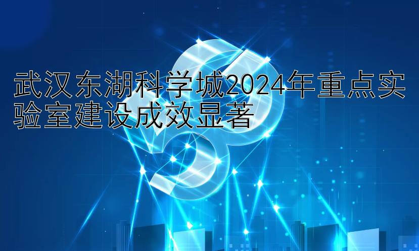 武汉东湖科学城2024年重点实验室建设成效显著